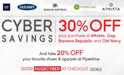 Save 30% At Gap Old Navy Banana Republic Athleta 20% Off Piperlime