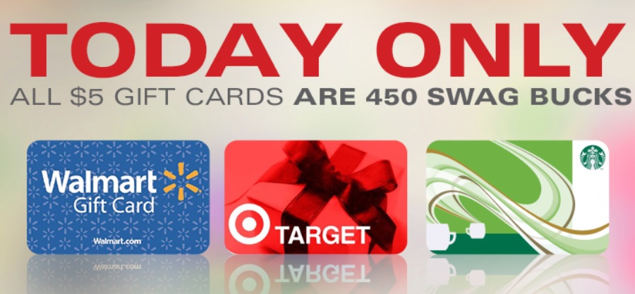 SwagBucks 5 Walmart & Target Gift Card Only 450