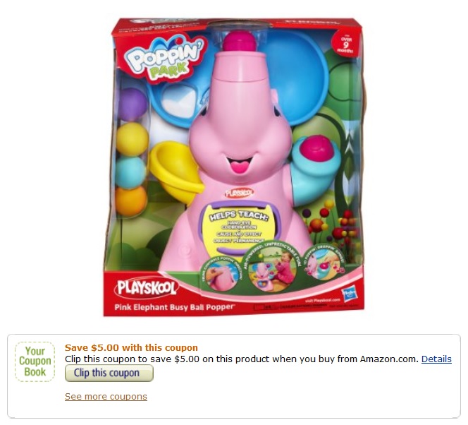 playskool fold and go elephant pink