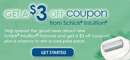 schick intuition printable coupon