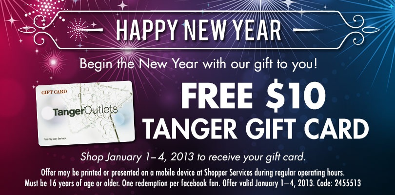 Free 10 Tanger Outlet Gift Card Kollel Budget