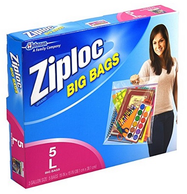 Amazon: Ziploc Big Bag Double Zipper, Large, 5-Count Only $2.91 – $3.25 ...