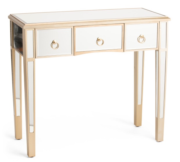 3 Drawer Mirrored Vanity Desk Only 149 99 Free Shipping From Tj