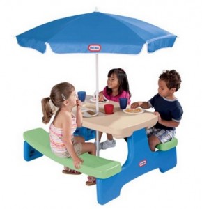 little tikes easy store picnic table with umbrella reviews