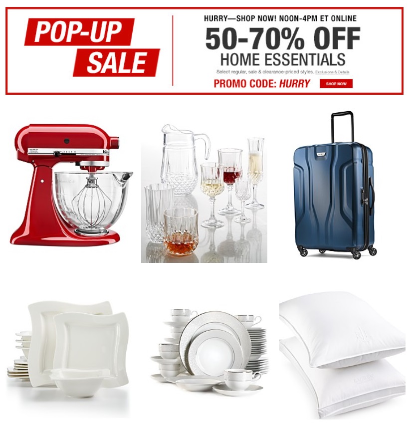 Macy’s Home Essentials Pop-Up Sale – Save 50% – 70% Off Mikasa China, KitchenAid Mixer ...
