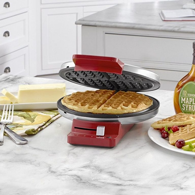 Amazon Cuisinart WMRCAR Round Classic Waffle Maker, Stainless Steel/Red Only 16.99 Kollel