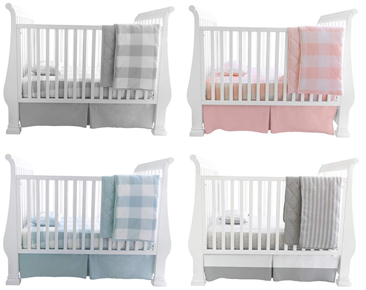 Amazon: Elys & Co. 4-Piece Baby Crib Set - Crib Sheet, Quilted Blanket 