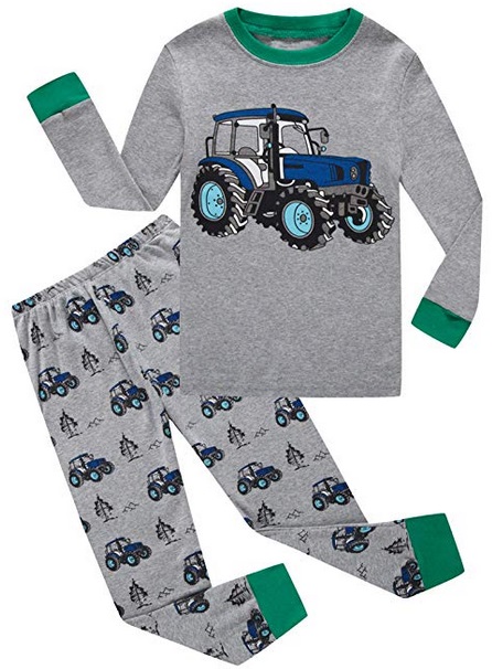 Amazon: KikizYe Tractor Little Big Boys Long Sleeve Pajama Sets 100% ...