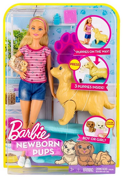 barbie newborn pups doll pets