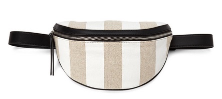 French Connection White & Tan Amari Striped Fanny Pack Only $32.99 + Free Shipping | Kollel Budget