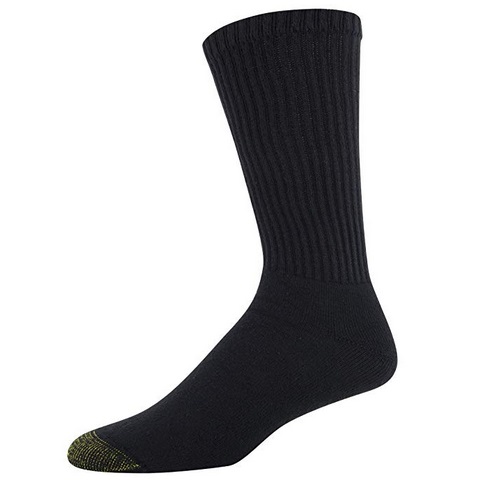 Gold Toe Men's Cotton Crew 656s Athletic Sock Pack of 6 (Black) Only $9 ...