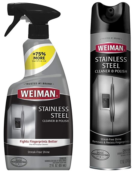Weiman Stainless Steel Cleaner and Polish for Refrigerators, Dishwasher ...