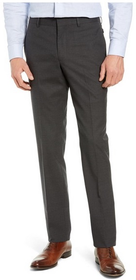 Nordstrom Men's Tech-Smart Slim Fit Stretch Wool Dress Pants (Charcoal ...