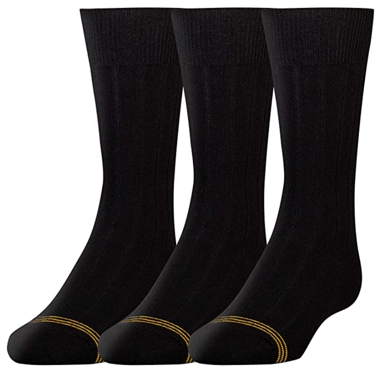 Gold Toe Boys' Wide Rib Dress Crew Socks, 3Pair Only 3 From Amazon