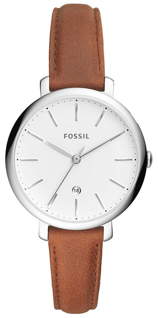 Fossil Women Jacqueline Stainless Steel and Leather Casual Quartz Watch ...