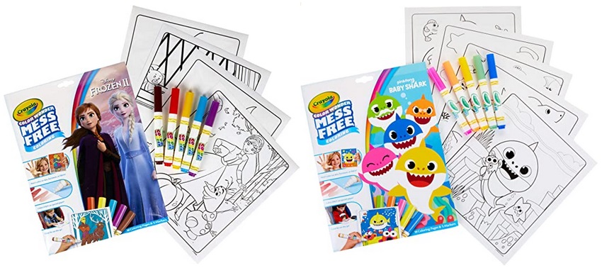 crayola color wonder frozen or baby shark coloring pages