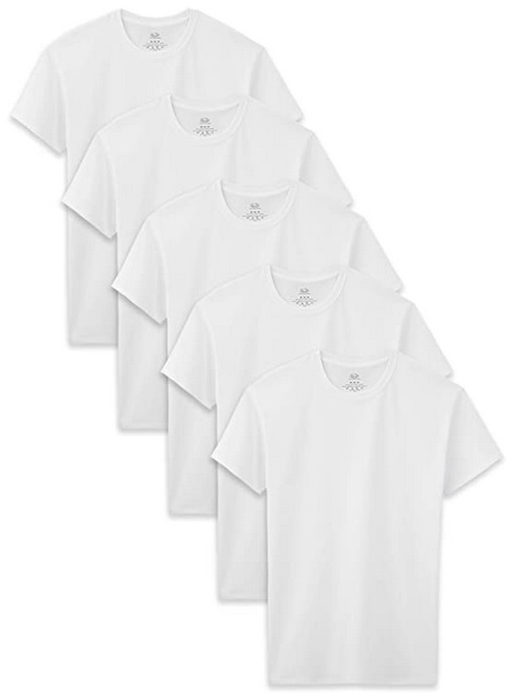 Fruit of the Loom Boys' Cotton White T Shirt, 5-Pack (Medium) Only $3 ...