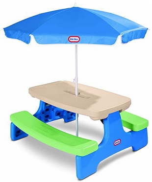 little tikes easy store picnic table with umbrella reviews