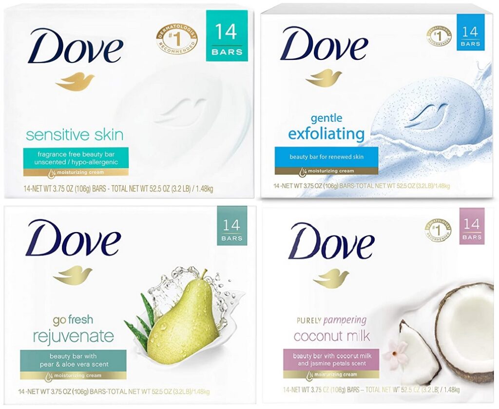dove soap 14 bars