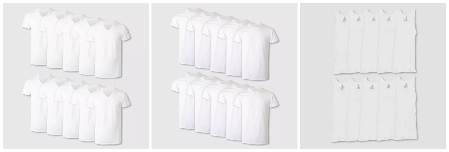 10Pk Men's Undershirts Only 18.54 From Target Cyber Monday Deal