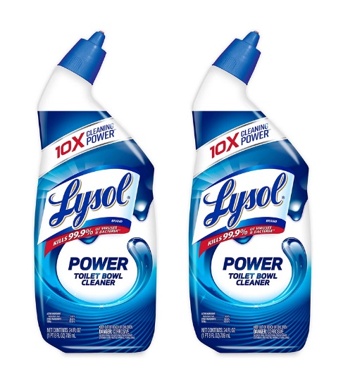 Lysol Power Toilet Bowl Cleaner Gel, For Cleaning and Disinfecting, Stain  Removal, 24oz 