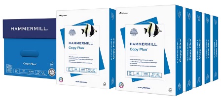Hammermill Copy Plus 8.5 x 11 Copy Paper, 20 lbs., 92 Brightness, 5000  Sheets/Carton (105007)