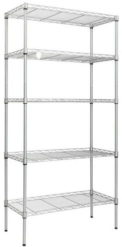 Ktaxon 5-Tier Wire Shelving Unit, Steel Storage Rack for Office Kitchen 30  W x 14 D x 60 H, Silver 