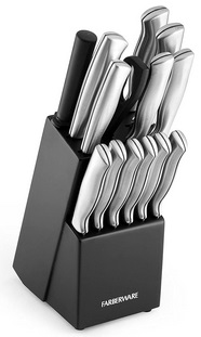 Farberware White 12-Piece Wood Block Cutlery Set