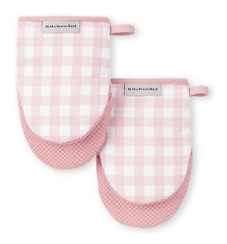 KitchenAid Gingham Mini Oven Mitt 2-Pack Set, Dried Rose, 5.5x8 Only  $5.73 From  (was $11.64)! - Kollel Budget