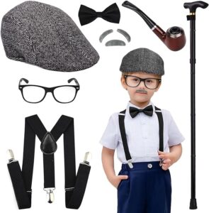 TIDAXU Kids Old Man Costume Set -100 Days of School Costume Halloween ...