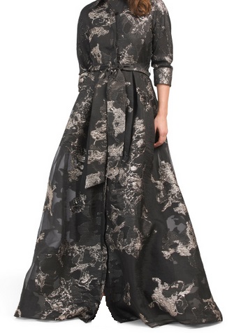 Metallic Floral Organza Shirt Dress Gown Only $249.99! - Kollel Budget