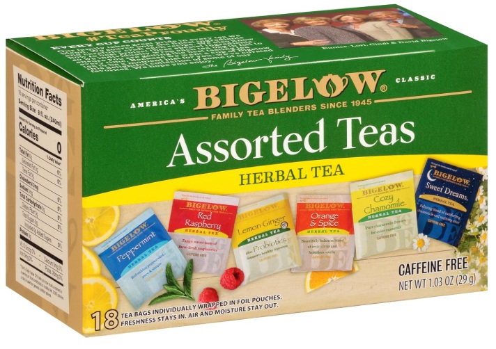Total Tea Caps Bigelow Tea Assorted Herbal Tea Variety, Caffeine Free Tea with Mint ...