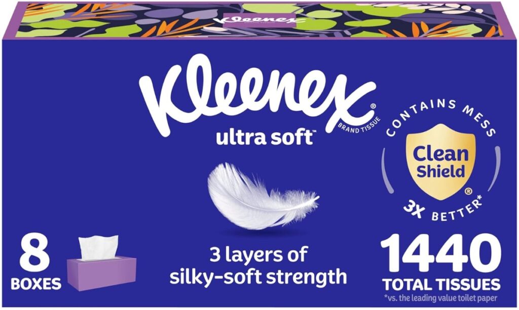 Great Price - Kleenex Ultra Soft Facial Tissues, 8 Flat Boxes, 180 ...